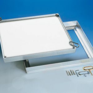 GRĪDAS LŪKA ALUMĪNIJA 600X600MM UGUNSIZTURĪGA