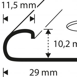LAATTALISTA 10MM HIOTTU RST PUOLIPYÖREÄ 2500MM