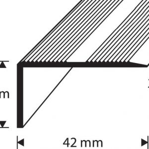 STAIR NOSING 42x22MM BRASS POLISHED GRILLED 2700MM