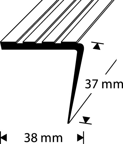 STAIR NOSING 38x37MM DARK GREY GRILLED 2500MM - Image 2