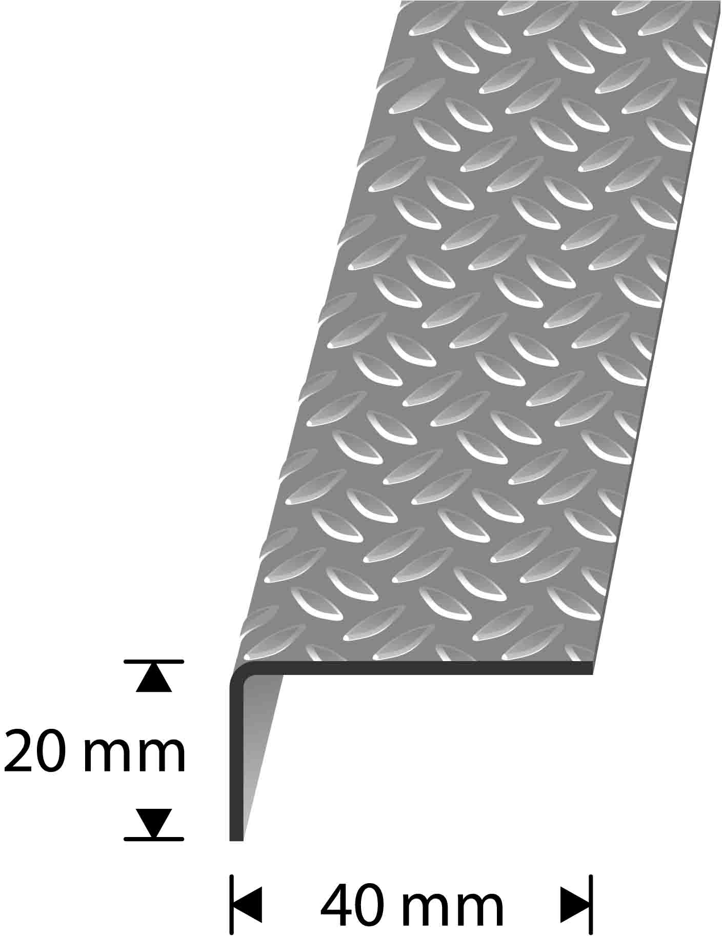STAIR NOSING 40x20MM GRAIN ALUMINIUM 2000MM - Image 2