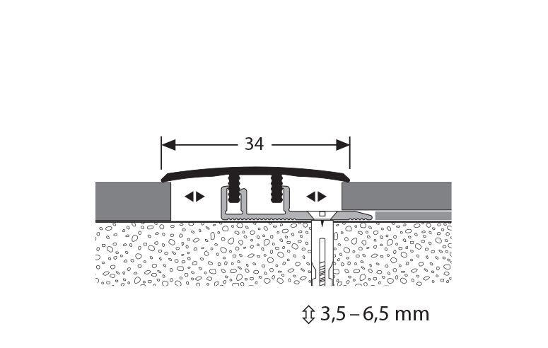 COVER STRIP 34MM CREAM OAK 3,5-6,5MM SMOOTH 1000MM - Image 2