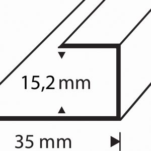 FINISHING PROFILE 35MM SILVER ANODIZED GAP 15,2MM 2000MM