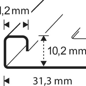 FLĪŽU LĪSTE 10MM NERŪSĒJOŠĀ TĒRAUDA KANTAINA 3000MM