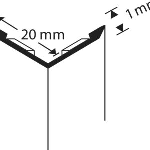 CORNER PROTECTION PROFILE 20X20MM BRIGHT STAINLESS STEEL SELF ADHESIVE 3000MM