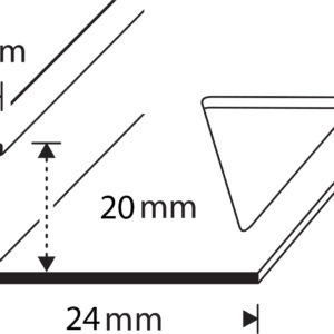 FINISHING PROFILE FOR TILES 20MM ALUMINIUM 2500MM
