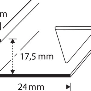 FINISHING PROFILE FOR TILES 17,5MM SILVER ANODIZED ALUMINIUM 2500MM