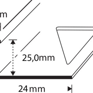 FINISHING PROFILE FOR TILES 25MM SILVER ANODIZED ALUMINIUM 2500MM
