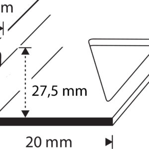 FINISHING PROFILE FOR TILES 27,5MM STAINLESS STEEL 2500MM