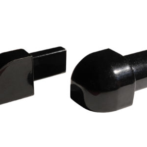 OUTER CORNER PIECE 10MM BLACK ALUMINIUM ROUND