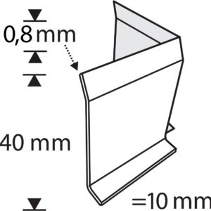 OUTER CORNER FOR JLRST 40 HI 0,8 SKIRTING STAINLESS STEEL 40MM
