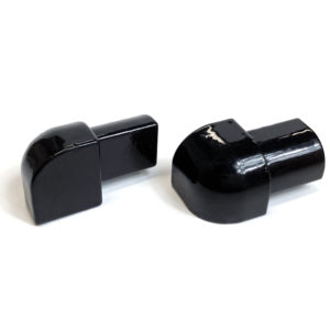 OUTER CORNER PIECE 12MM BLACK ALUMINIUM ROUND