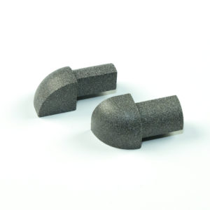 OUTER CORNER PIECE 8MM GREY RUSTIC ALUMINIUM ROUND