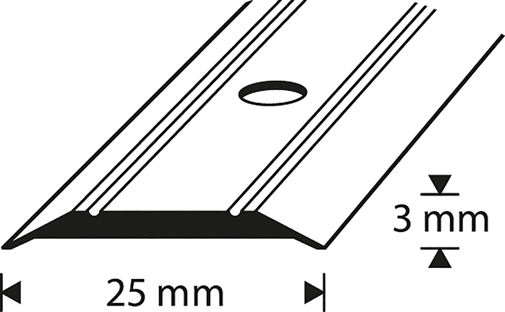 SAUMALISTA 25MM MESSINKI URITETTU 1000MM - Image 2