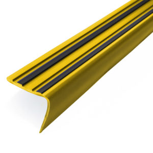 STAIR NOSING 38x37MM YELLOW BLACK GRILLED 2500MM