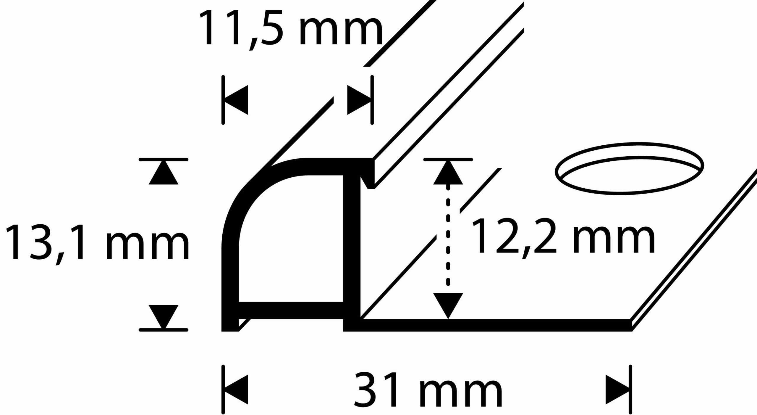 TILE TRIM 12MM WHITE SAND RUSTIC ALUMINIUM ROUND 2700MM - Image 2