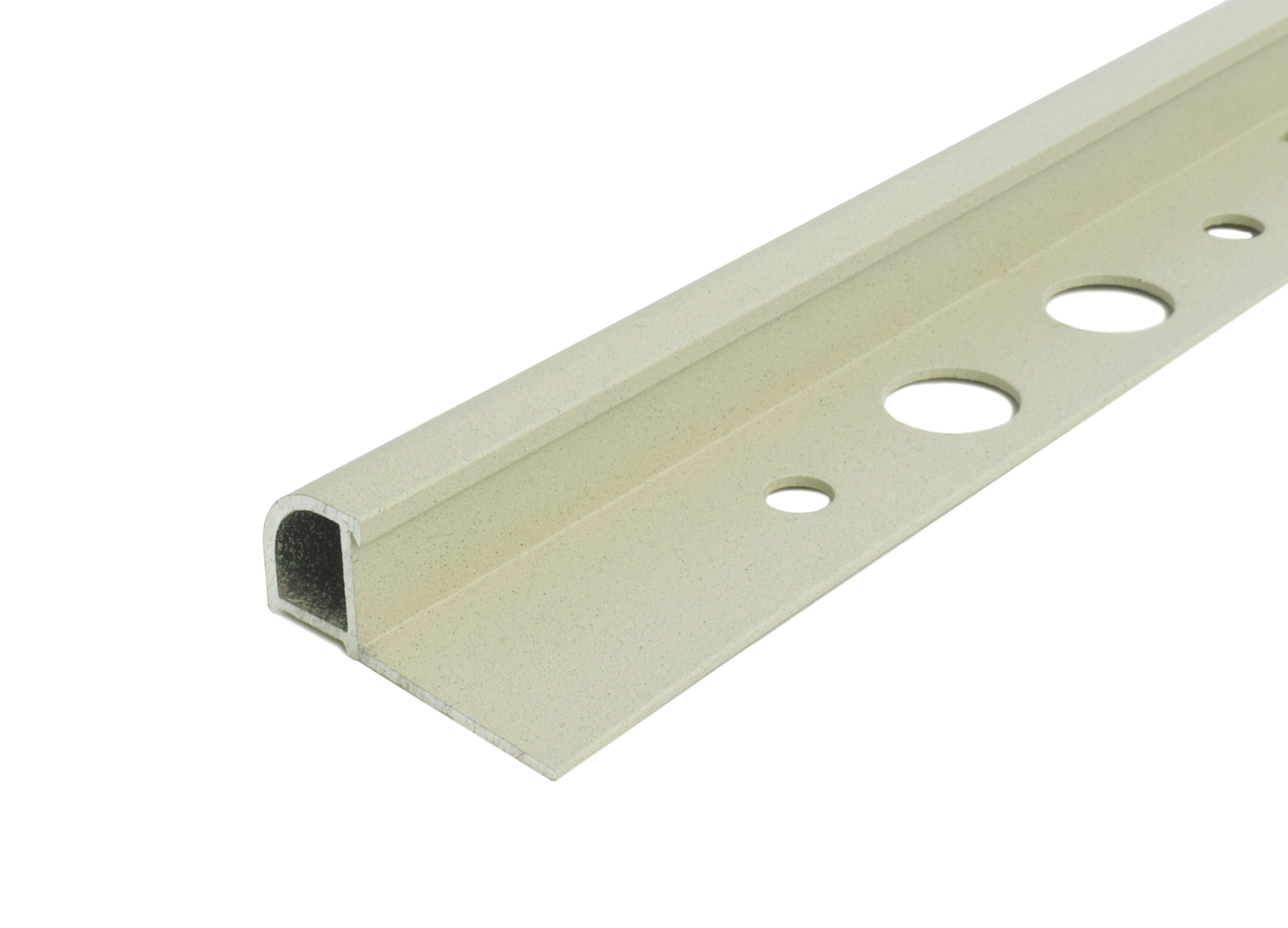 TILE TRIM 12MM WHITE SAND RUSTIC ALUMINIUM ROUND 2700MM