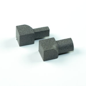 INNER CORNER PIECE 12MM GREY RUSTIC ALUMINIUM ROUND