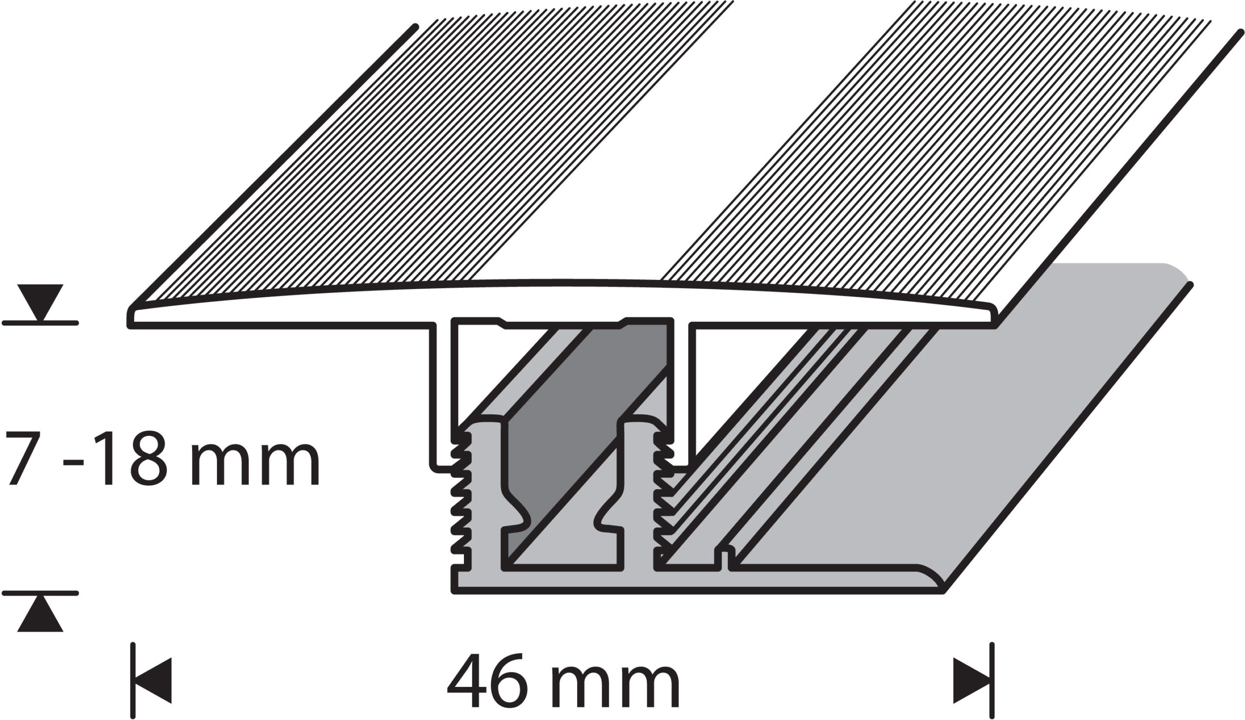 SKARVLIST MED UNDERSKENA 46MM BRONS ANODISERAD 7-18MM RÄFFLAD 3000MM - Bild 2