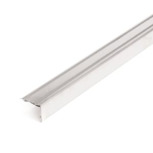 SELF ADHESIVE STAIR NOSING 27x20MM STAINLESS STEEL BRUSHED SMOOTH 3000MM