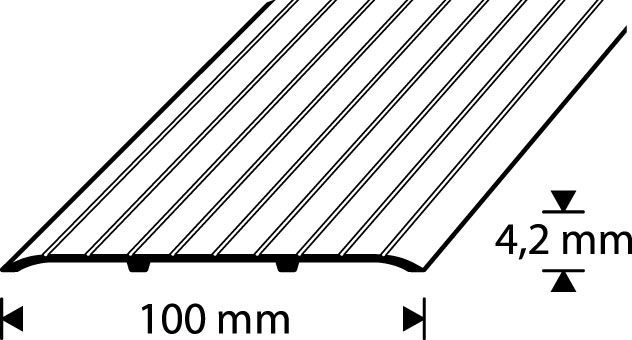 COVER STRIP 100MM GOLD ANODIZED RIDGED 1000MM - Image 2