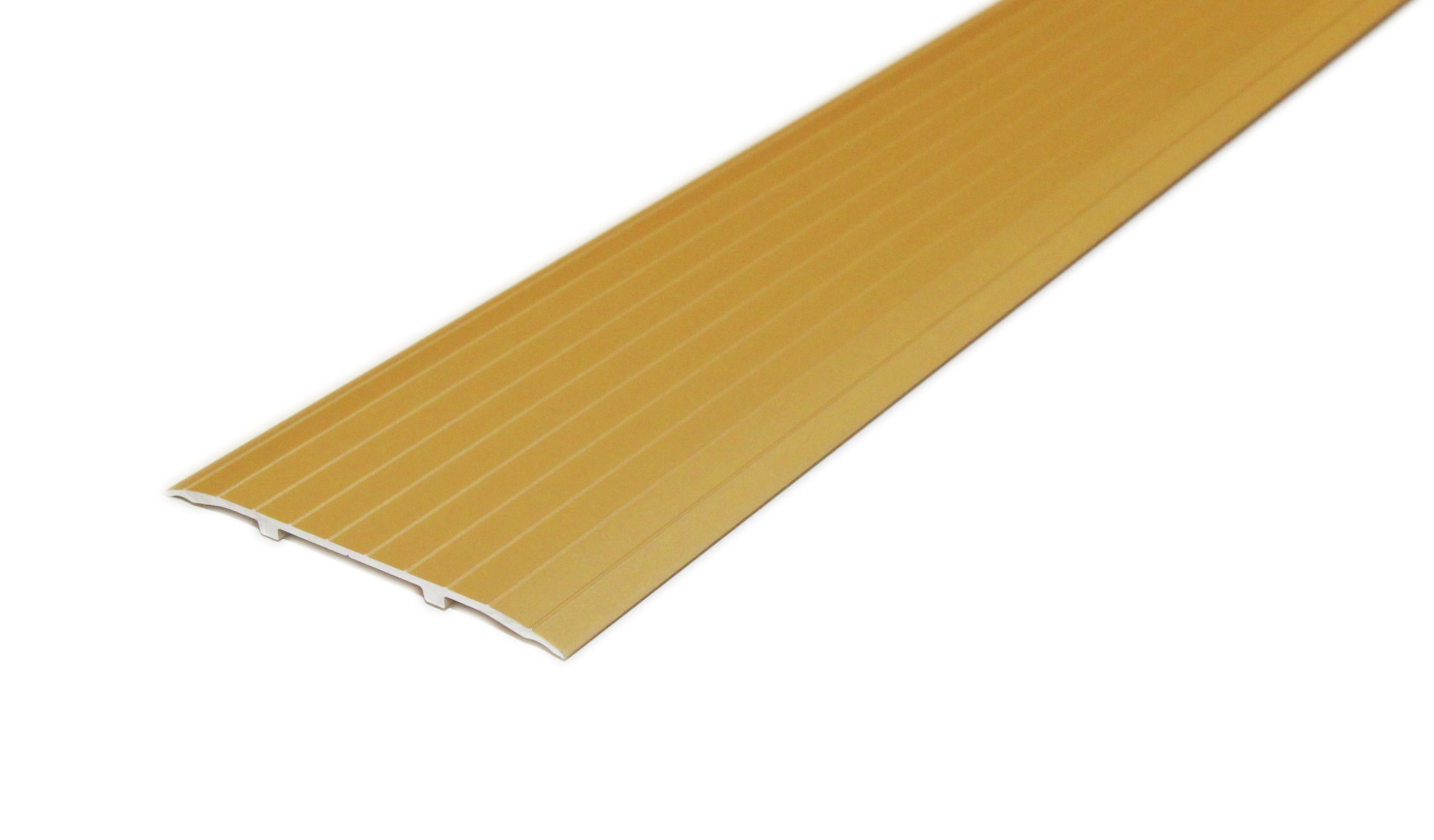 COVER STRIP 100MM GOLD ANODIZED RIDGED 1000MM