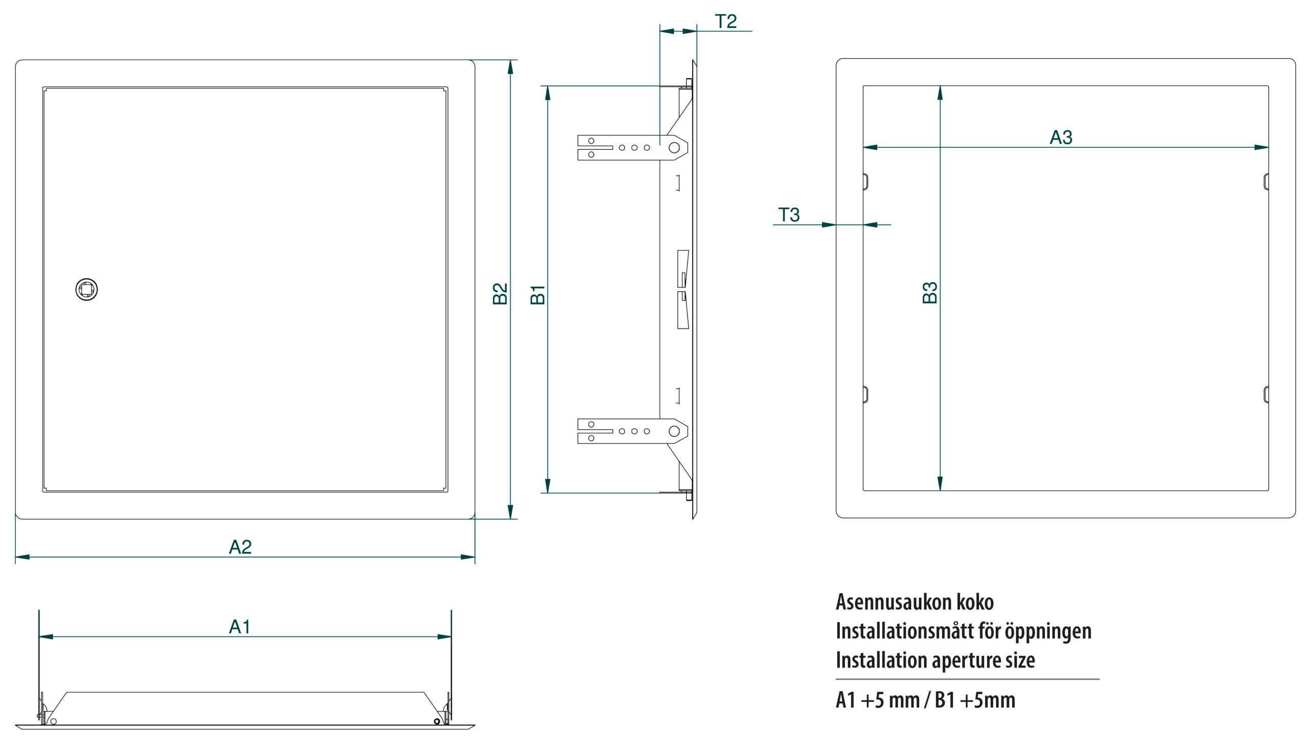 ACH-TARKASTUSLUUKKU 400X400MM VALKOINEN RAL9016 - Image 2