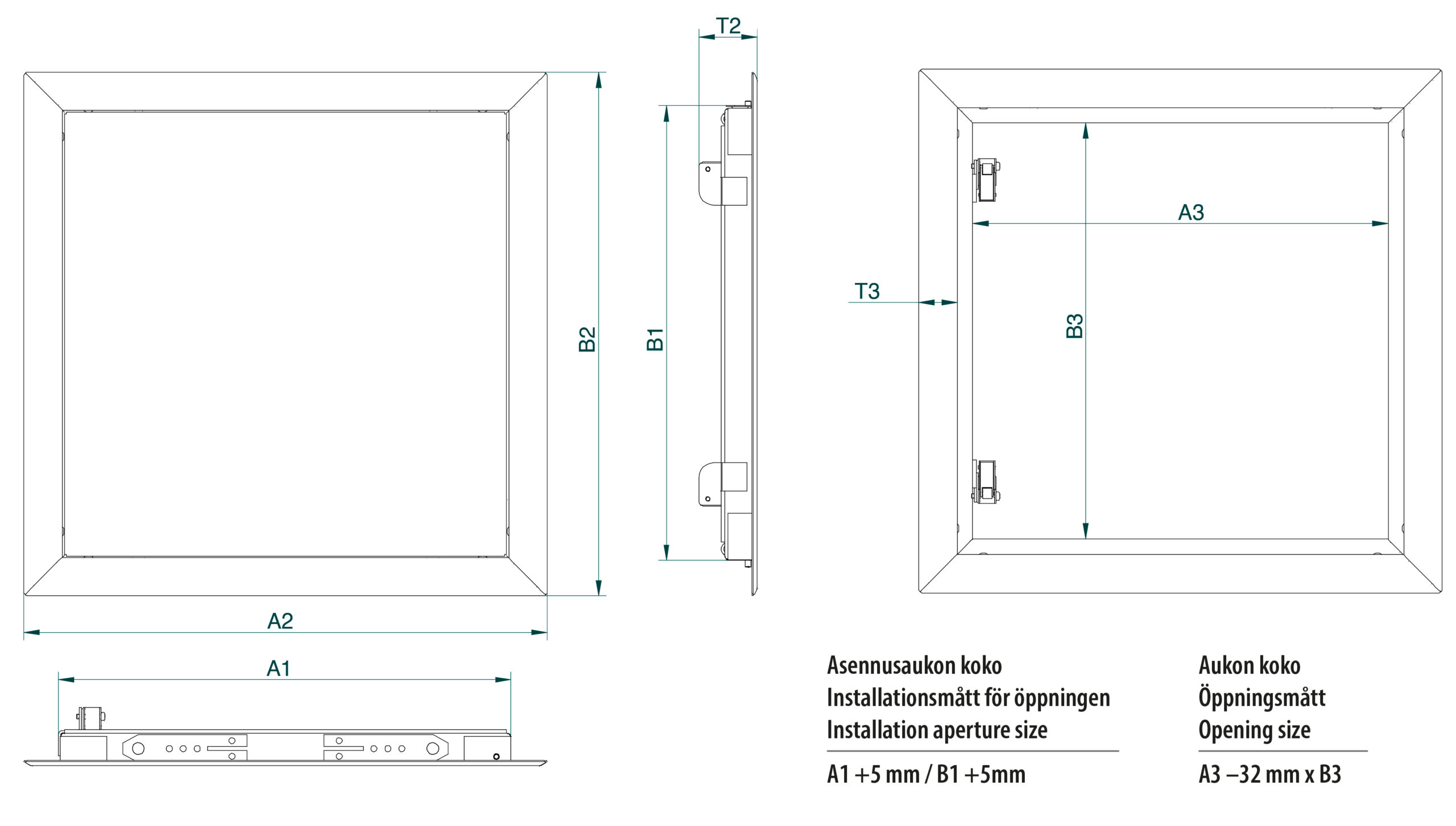 ACP-TARKASTUSLUUKKU 600X600MM VALKOINEN RAL9016 - Image 2