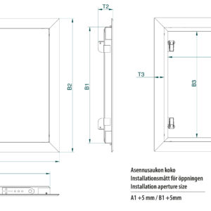 ACT-TARKASTUSLUUKKU 600X600MM ILMA-/PÖLYTIIVIS VALKOINEN RAL9016
