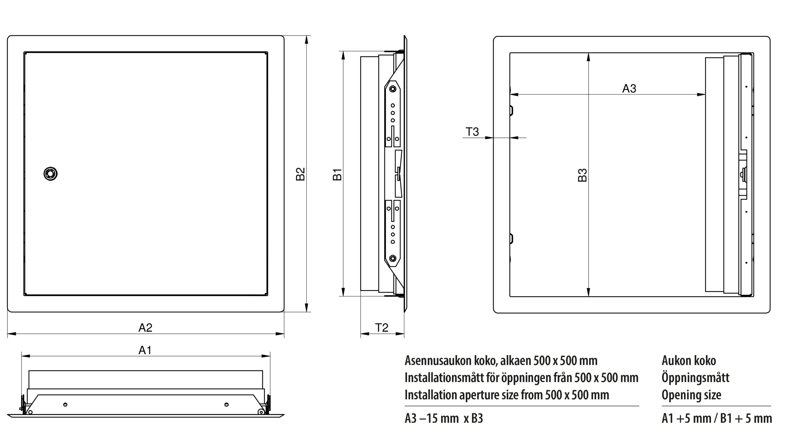 FR60-FIREPROOF ACCESS PANEL 400X400MM EI60 WHITE RAL9016 - Image 2