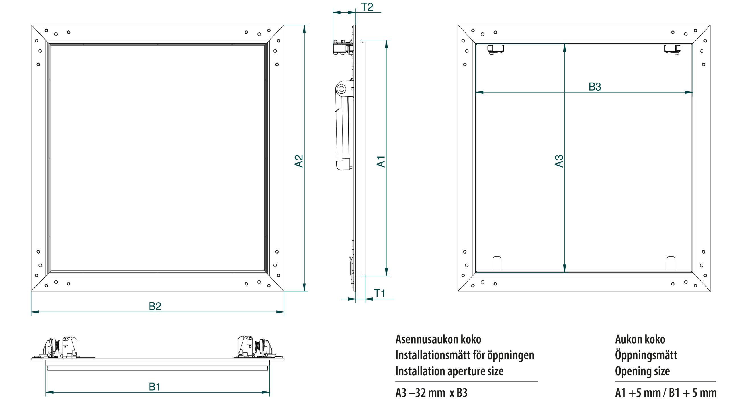 HSA-HIUSSAUMALUUKKU 200X200MM ILMA-/PÖLYTIIVIS -29db - Image 2