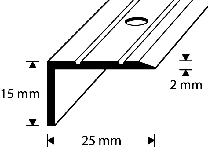 ASKELKULMALISTA 25X15MM MESSINKI URITETTU REIJITETTY 1000MM - Image 2
